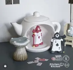ナチュラルキッチン　ティーポット型置物　アヒルの陶器