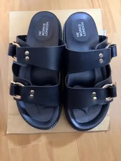 HK WORKS LONDON ブラックサンダル　厚底