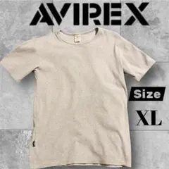 【AVIREX】半袖Tシャツ グレー XLワッフル 無地 メンズ アヴィレックス