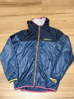 adidas NEO フード付きウィンドブレーカー L ネイビー　レディース
