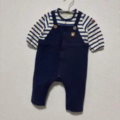 週末限定価格‼️ ミキハウス ホットビスケッツ ビーンズくん 重ね着風ロンパース