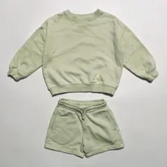 Zara ザラ ライムグリーン スウェット　パンツ セットアップ　18-24m