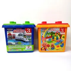 ジャンク品　バンダイ　新幹線ブロック　アンパンマンタウン　バケツ　※欠品あり