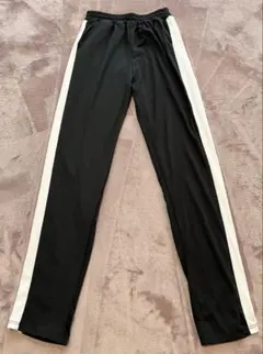 ブラック/ホワイト サイドストライプ ジョガーパンツM