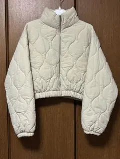 キルティングジャケット ショート丈 クロップド丈 中綿 ベージュ ソニョナラ