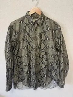 ジョンローレンスサリバン　パイソン柄シャツ　ベージュ　19AWのサムネイル