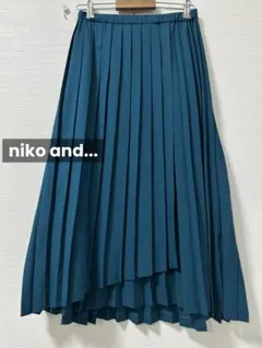k0256 niko and... マルチラッププリーツスカート　ブルーグリーン