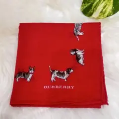 신품 미사용 品 BURBERRY バーバリー ハンカチ 赤犬 ノバチェック