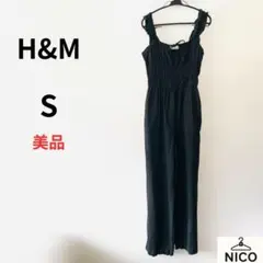 H&M リネン　ワイドパンツ サロペット　ロンパース　キャミオールインワン　S