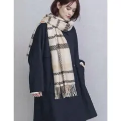 【極美品】ビューティアンドユース/アローズ/カシミヤチェックストール/マフラー