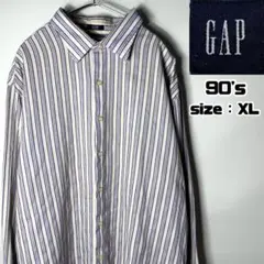 90s OLD GAP オールドギャップ ネルシャツ ストライプ柄 長袖 XL