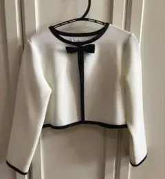 ホワイト ノーカラー ジャケット