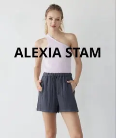 アリシアスタン　コットンガーゼショートパンツ　チャコールグレー　Mサイズ