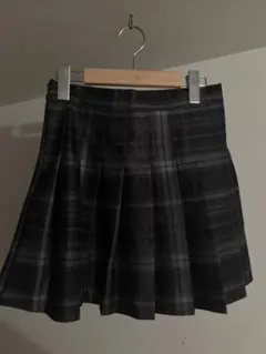 ブラック系チェック プリーツスカート