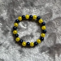 ネイビーとイエローのストレッチブレスレット