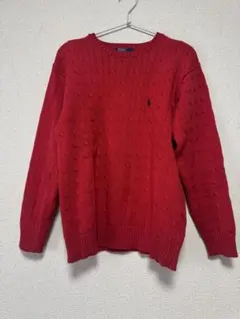 Polo by Ralph Lauren 赤 ケーブルニット L