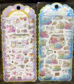 海外正規品　サンリオ　シナモロール　キラキラ ジュエルシール　2枚セット①