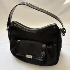 DAKS ハンドバッグ ブラック 黒 バッグ　ワンショルダー チェック ナイロンのサムネイル
