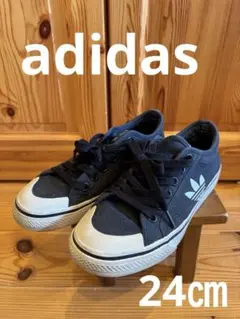 adidas Nizza ブラック スニーカー　24㎝