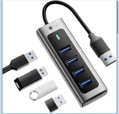 USBハブ3.0、4ポートUSB 3.0 5Gbps データ転送付き
