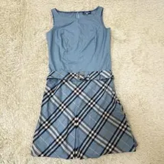 BURBERRY BLUELABEL ノースリーブ ロゴ刺繍 ノバチェック38