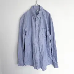 メンズ　UNIQLO【ユニクロ】長袖　シャツ　Yシャツ　【L】　ドット柄　綿