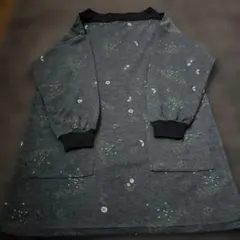 花柄ダークグレーエプロン