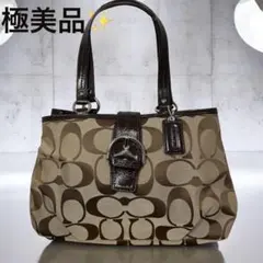 極美品 COACH ソーホー シグネチャー キャリーオール トート
