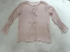 GRL ピンク リボン付き 長袖シャツ
