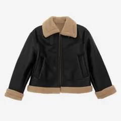 GU フェイクムートン ショート フライトジャケット　黒 XL