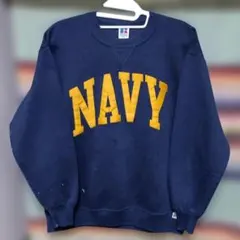 90s　ラッセルアスレチック　スウェット　USA製　NAVY　ヴィンテージ　前Ｖ