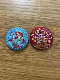 ディズニー刺繍缶バッチ2 リメンバーミー＆リトルマーメイド　2個セット