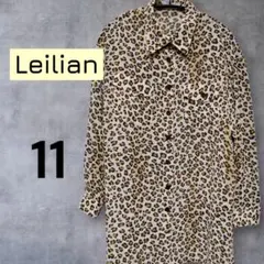 Leilian レリアン レオパード柄 長袖シャツ ブラウス 11