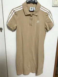 adidas ベージュ ポロワンピース 半袖