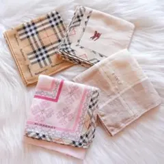 BURBERRYハンカチ 3枚 FURLAハンカチ 1枚 ハンカチ計4枚セット