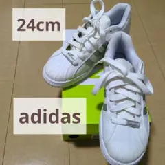 【2月末までの掲載】adidas アディダス ホワイト×シルバー スニーカー