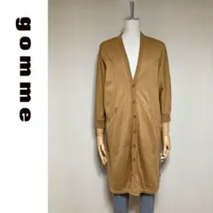【gomme】ゴム 洗える コットン Vネック 七分袖 ロングカーディガン M