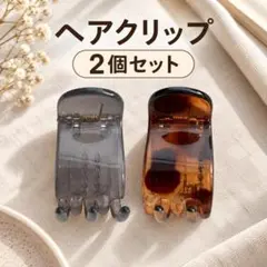 ヘアクリップ 2個セット クリア べっ甲風 ヘアアクセサリー バンスクリップ