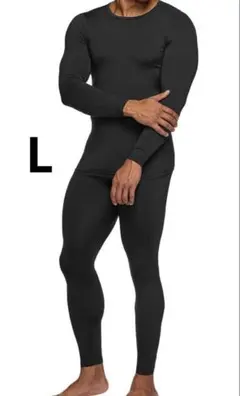 [テスラ] 冬 インナー メンズ 防寒肌着 吸湿保温 伸縮性 上下セット L