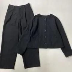 無印良品 MUJI ストレッチ起毛 セットアップ ノーカラージャケット パンツ