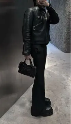 egonlab 23ss スラックス サイズ44 ブラック エゴンラボ New Arrival】 EGON LAB(エゴンラボ) 25SS Openwork trousers ウール