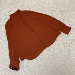 PS Paul Smith ボールスミス　長袖ブラウス　フリル　テラコッタ　38