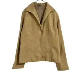 コムサイズム スウェードジャケット ブラウンベージュ ポケット付き