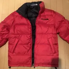 FIRSTDOWN 赤 黒リバーシブルダウンジャケット