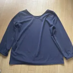 レディース　夏　七分丈　オフィスカジュアル　紺　ネイビー　M S ポリエステル