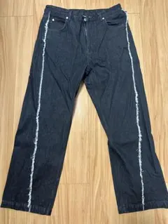 ZARA 黒デニムパンツ サイドストライプ