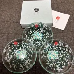 ⭐︎津軽びいどろ⭐︎豆皿 みずばしょう 3枚セット①のサムネイル