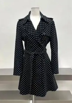 【美品✨⠀】Ralph Lauren ドット トレンチコート 黒 M 水玉