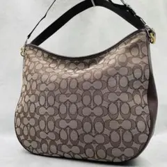 coach コーチ イーディーショルダー シグネチャー ダークブラウン 大 