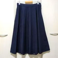 【無印良品】デニム　フレアロングスカート　L